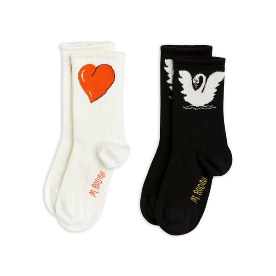 Mini Rodini - Swan - 2 Pack Socks