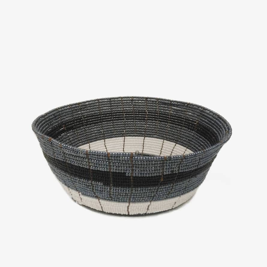 Roots Roots Beaded Bowl In Dark Grey