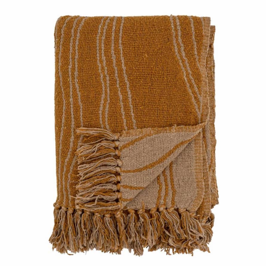 Bloomingville Ginna Throw, Brown, Recycled Cotton