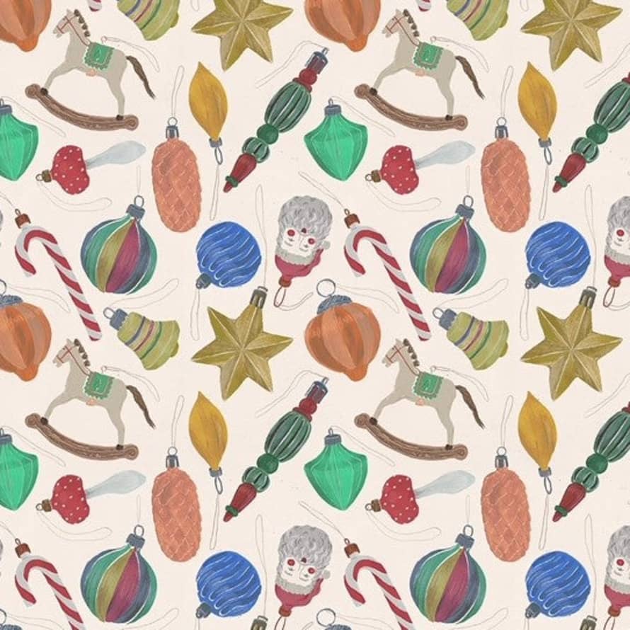 Tugba Kop Vintage Baubles Wrapping Paper