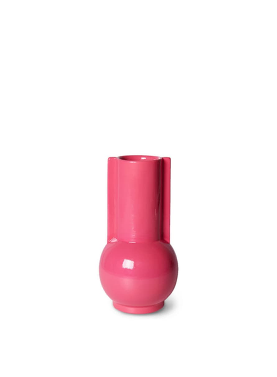HK Living Ceramic Vase In Hot Pink From