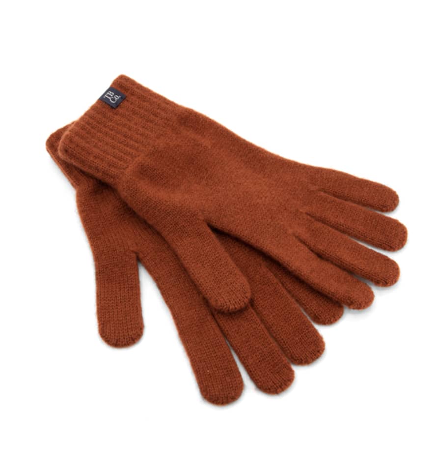 The Tartan Blanket Co. Cashmere & Merino Gloves, Rust