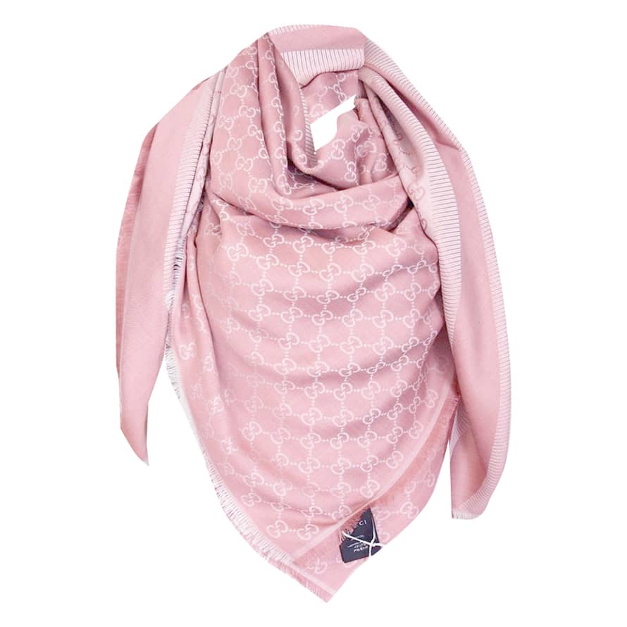 Gucci Guccissima Scarf Made of Soft Wool and Silk - Rose