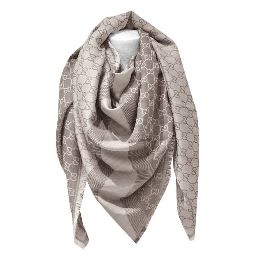 Gucci Guccissima Scarf Made of Soft Wool and Silk - Beige