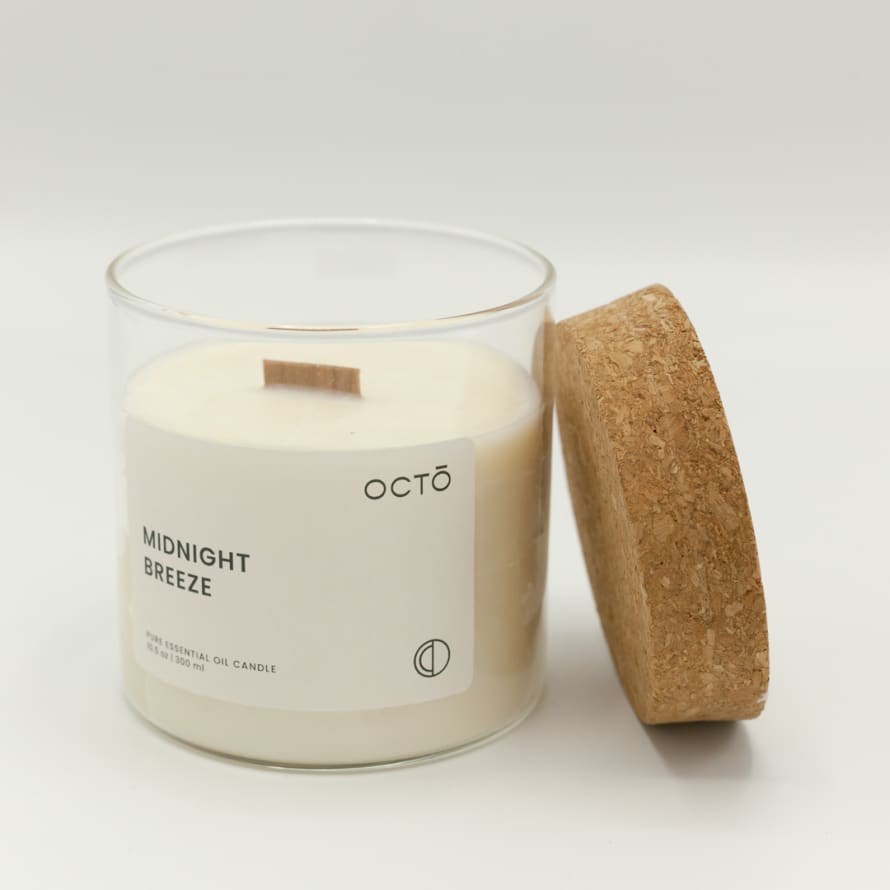 Octo & Co Plant-based Wood Wick Candles  MIDNIGHT BREEZE