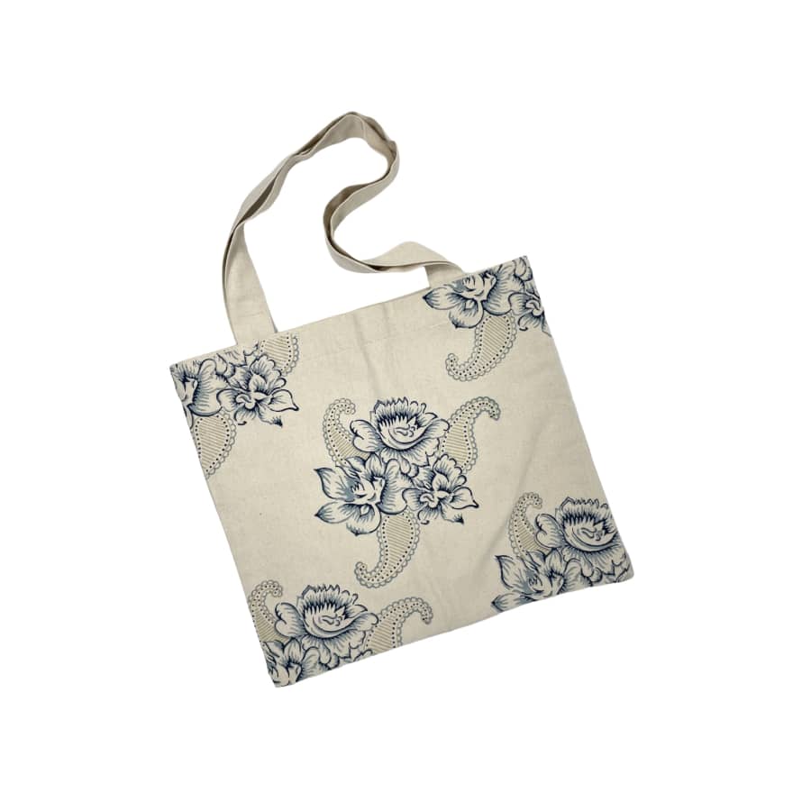 Pale & Interesting Roses and Paisley Tote Bag- Canvas