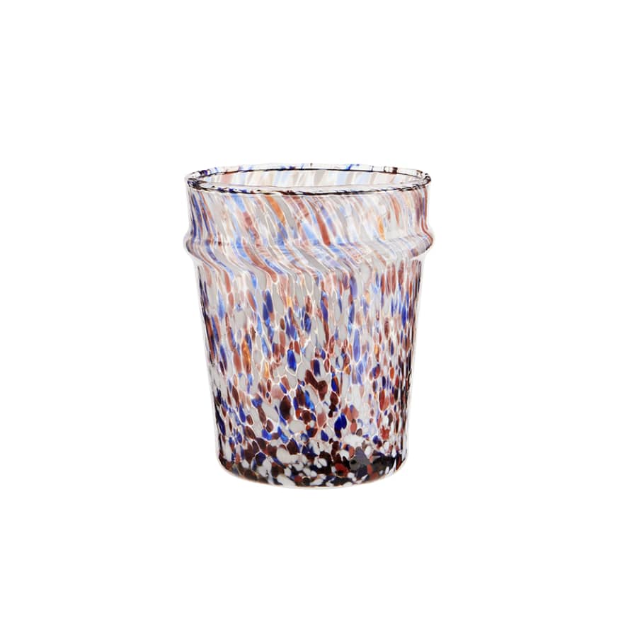 Madam Stoltz Blue and White Clear Drinking Glass