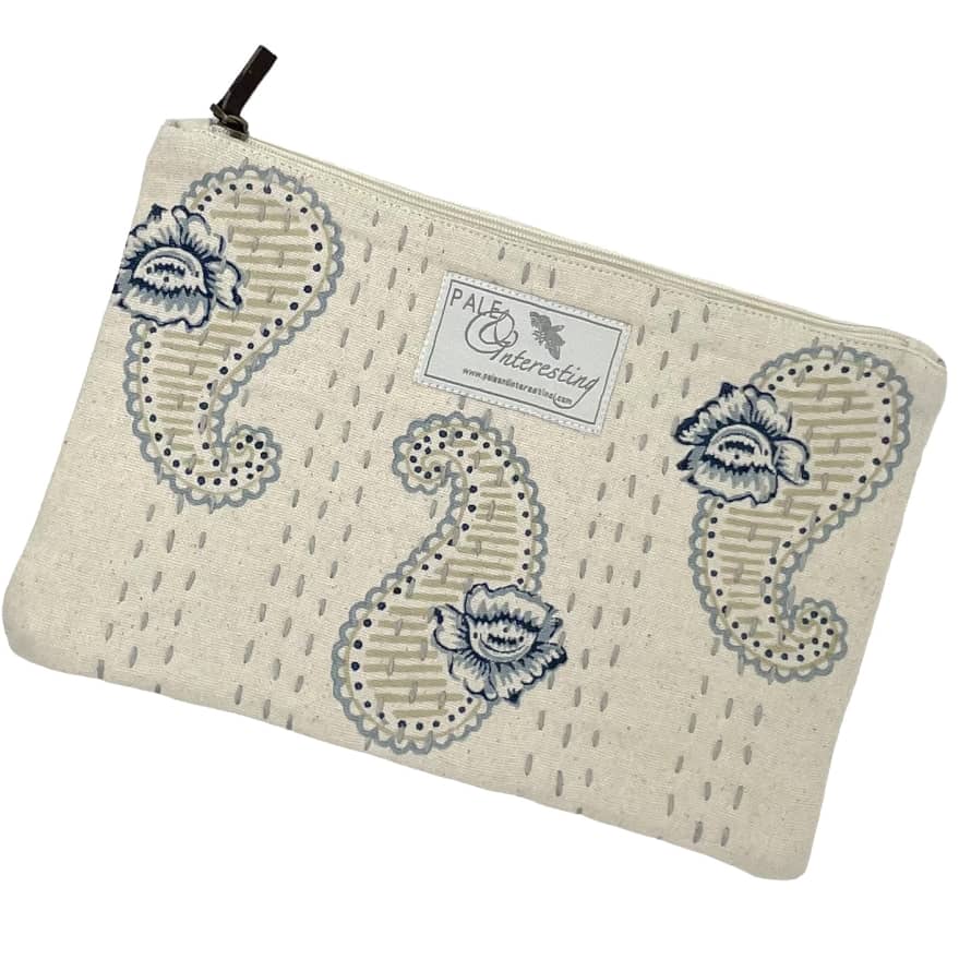 Pale & Interesting Scalloped Paisley Kantha Anything Bag in Canvas