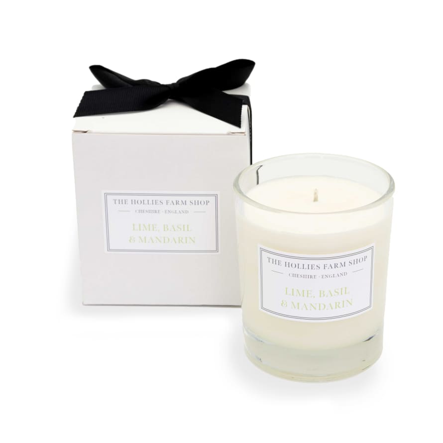 The Hollies Farm Shop 1 Wick Candle | Lime, Mandarin and Basil