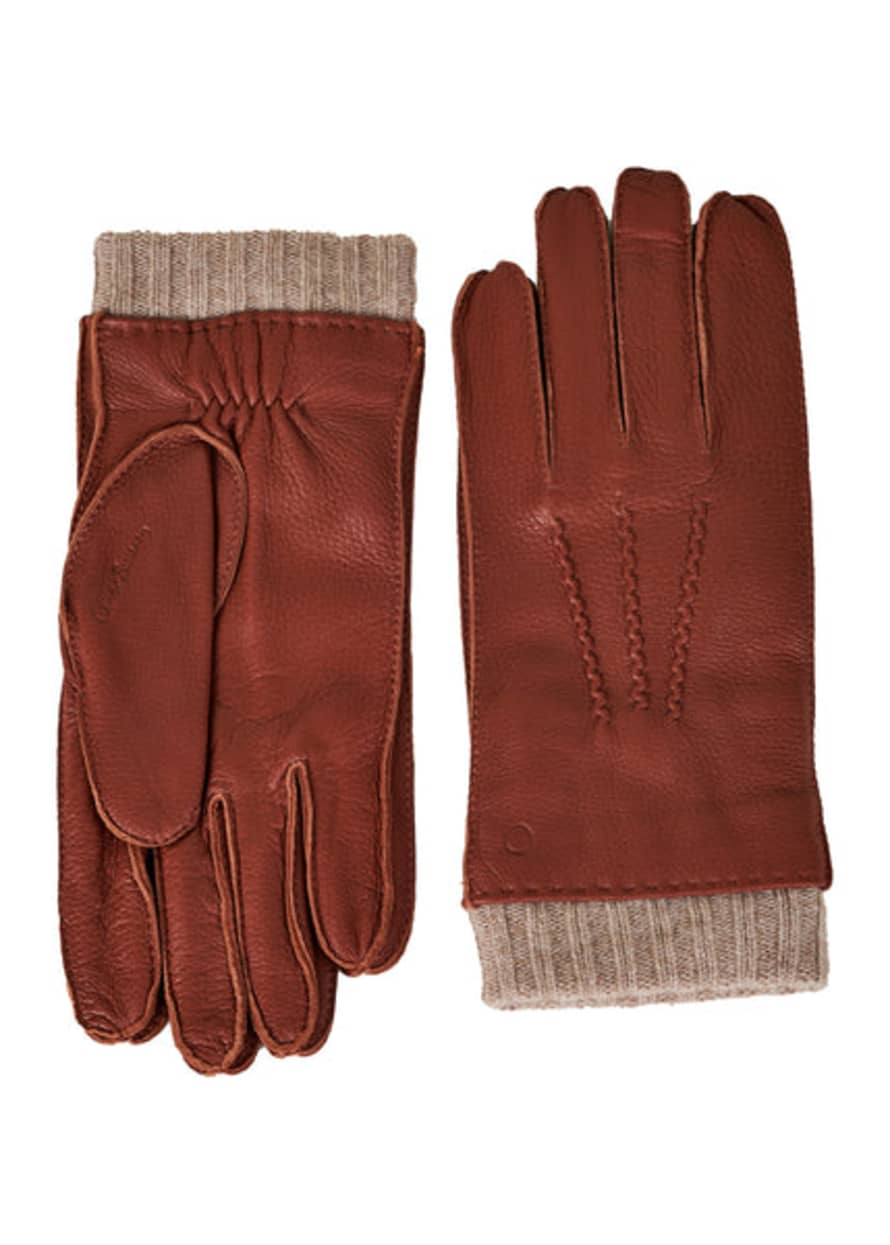 Oliver Sweeney Tan Mens Pomarance Leather Gloves
