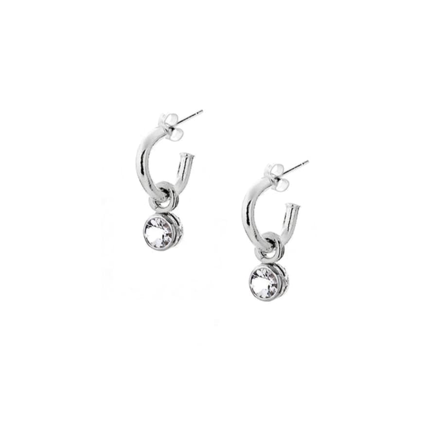 Renné Jewellery Mini Hoops And Clear Quartz Tiny Sweetie Charms
