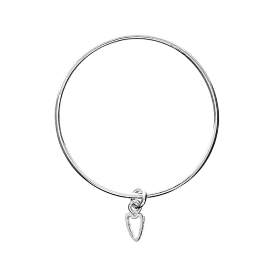 Renné Jewellery 2.5mm Tiny Heart Charm Classic Bangle