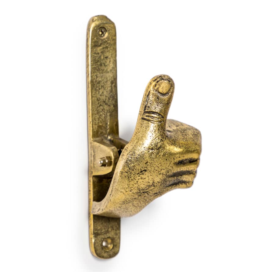 &Quirky Antique Gold Thumbs Up Door Knocker