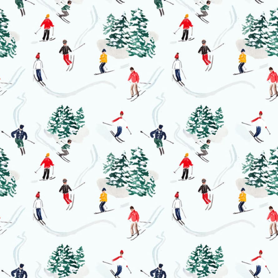 The Illustrated Life Skier Wrapping Paper Sheets