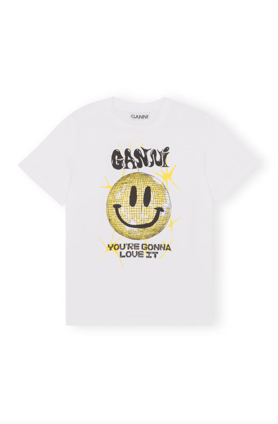 Ganni Basic Jersey Smiley Relaxed T-shirt