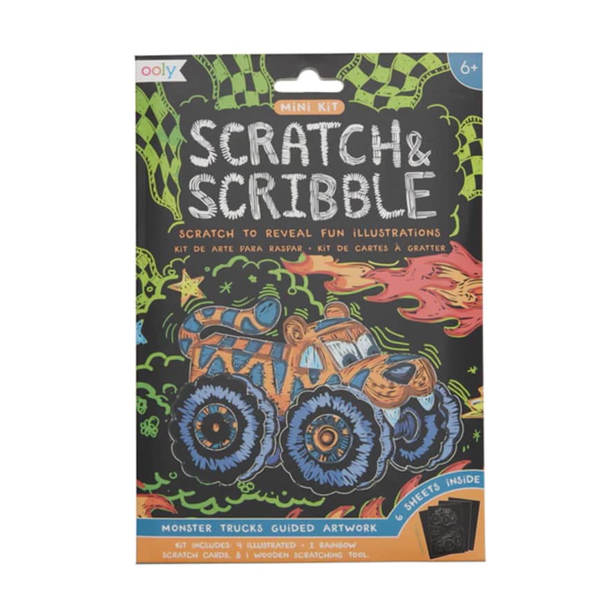 Ooly Monster Truck Mini Scratch And Scribble Art Kit