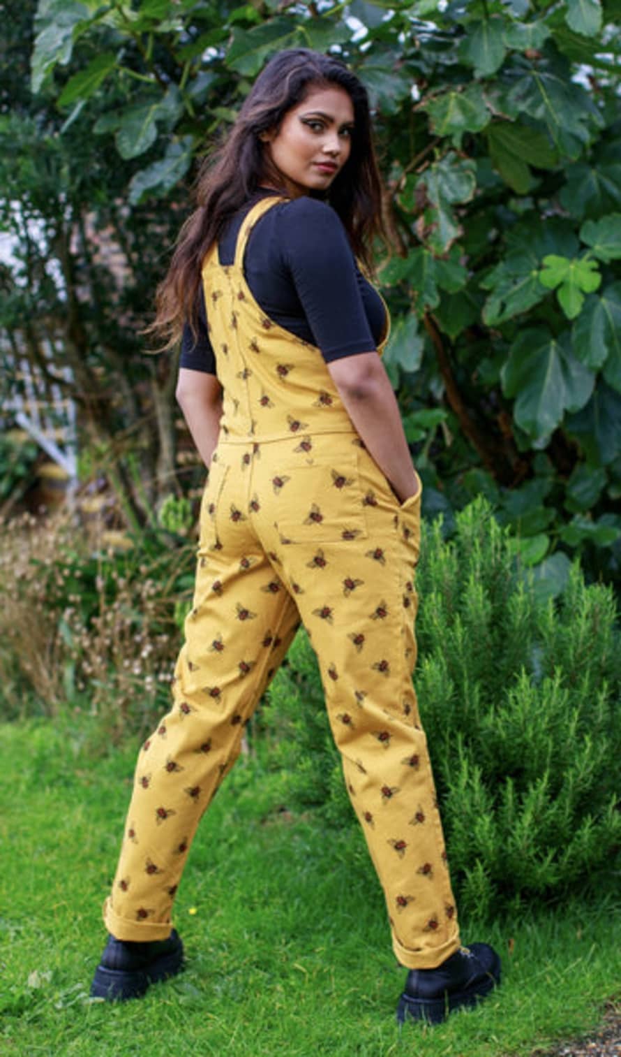 Run and Fly Run & Fly Bees Knees Gold Stretch Twill Dungarees