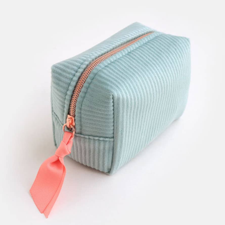 Caroline Gardner Blue Cosmetic Bag Mini Cube