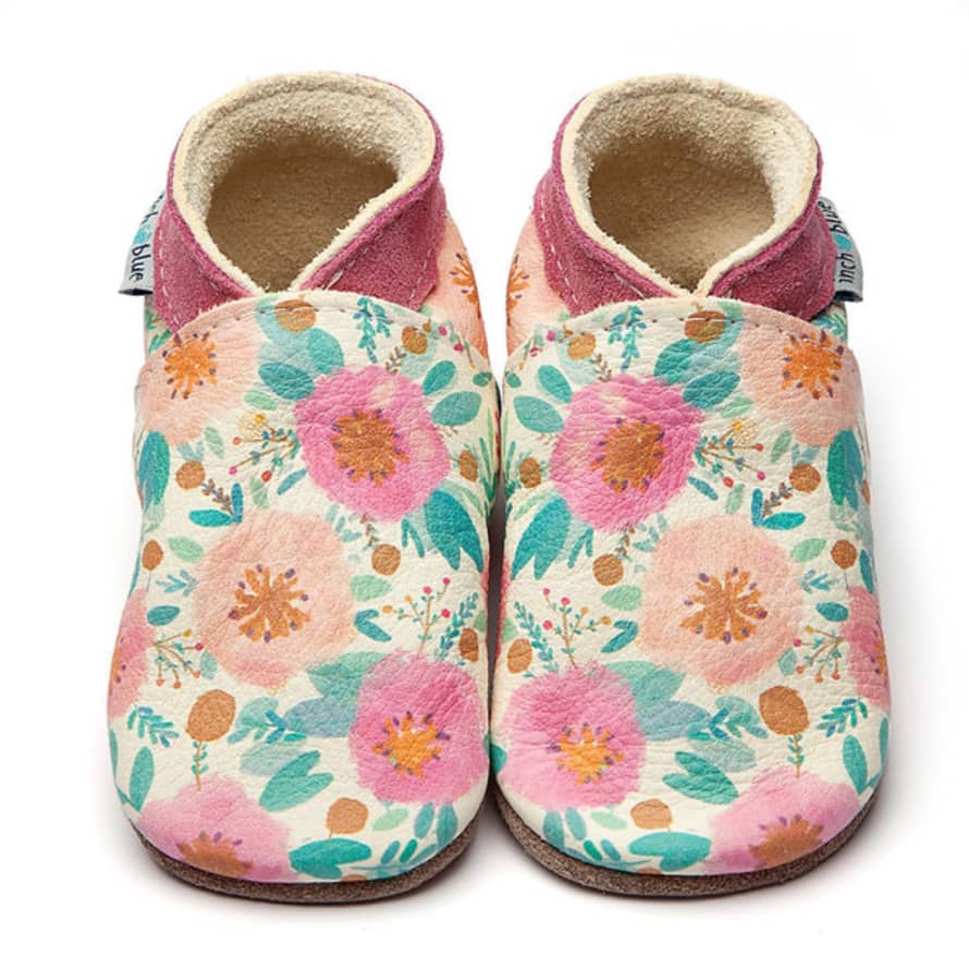 Inch Blue Baby Shoes Wild Roses