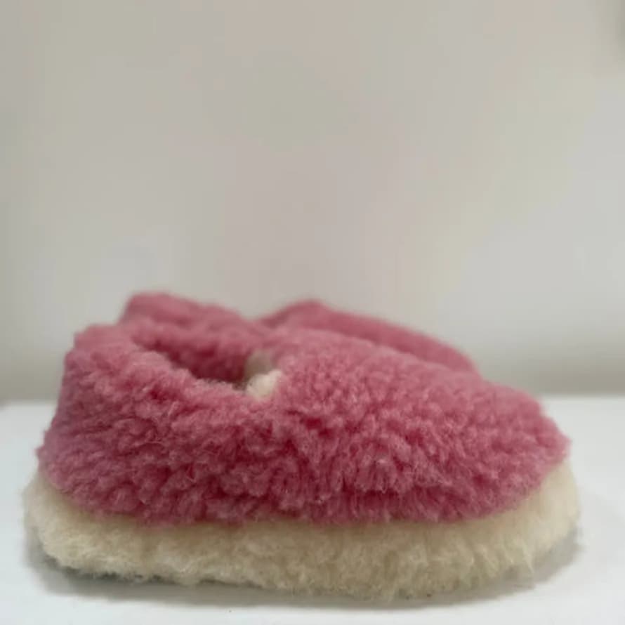Yoko Wool Pink Wool Slippers