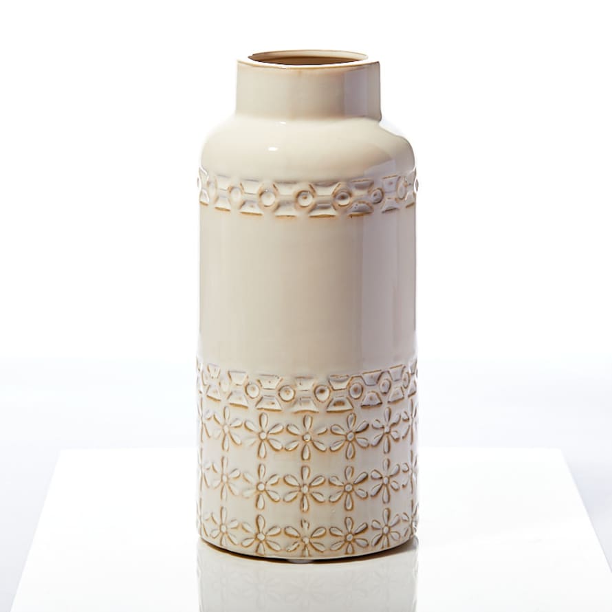Richard Lang & Son Tall White Petal Vase