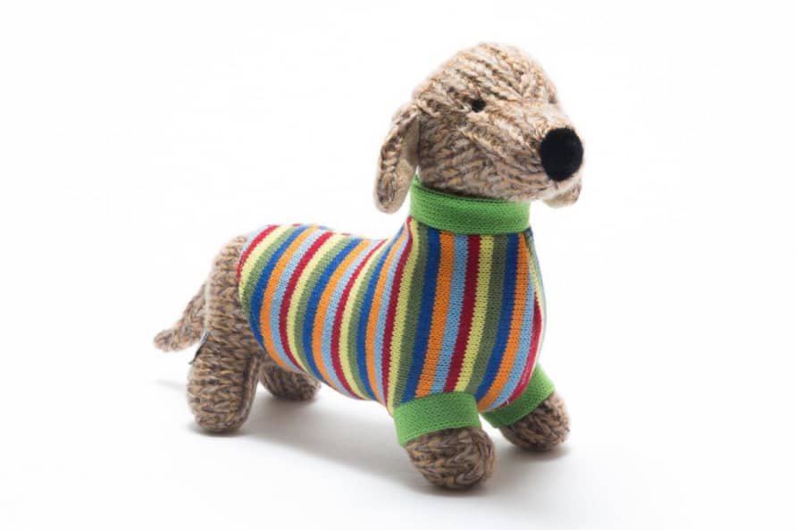 Best Years Large Knitted Sausage Dog in Bright Jumper