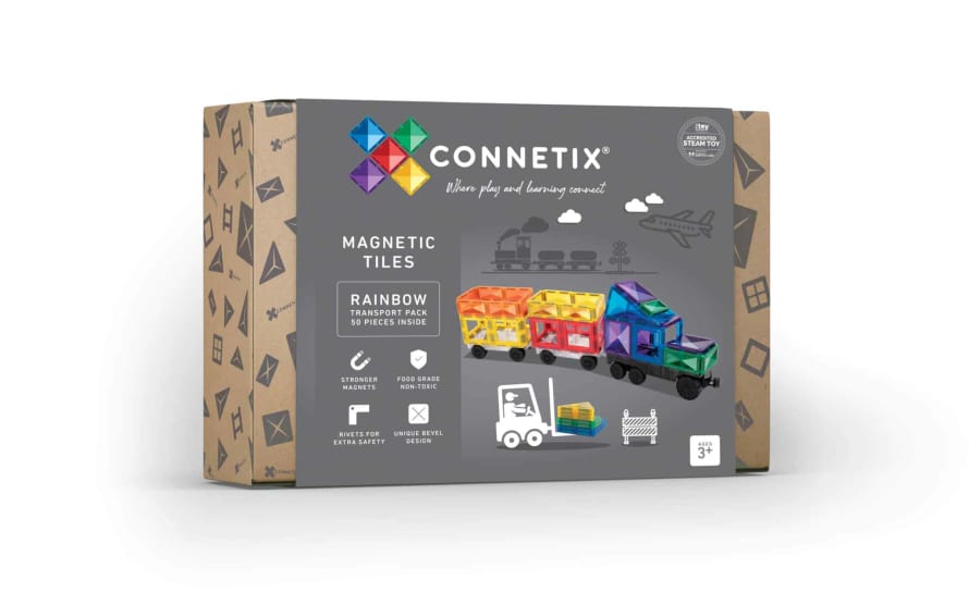 Connetix Rainbow Transport Pack 50 pc Magnetic Tiles