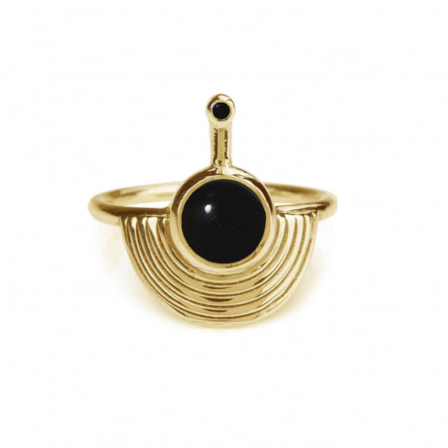 Rachel Entwistle Jewellery Interstellar Ring Gold I Black Onyx