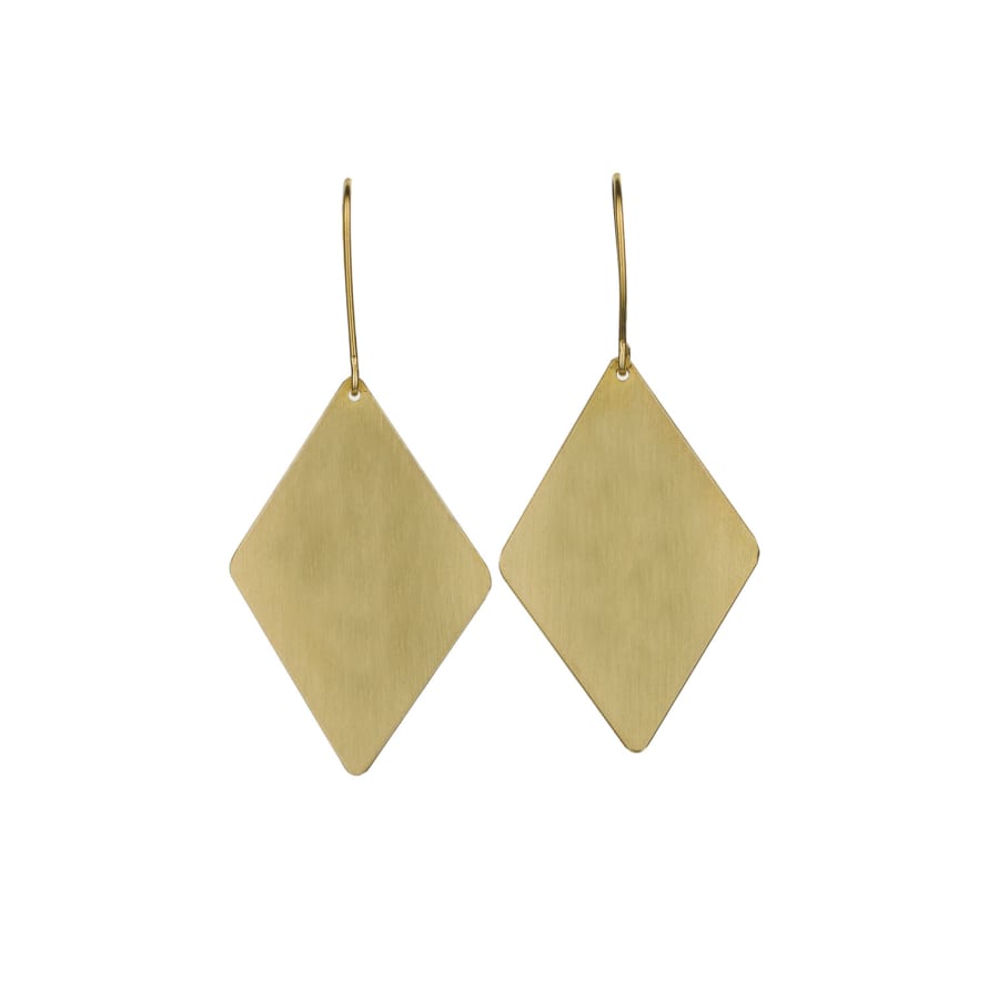 Just Trade  Geometric Brass Diamond Earrings