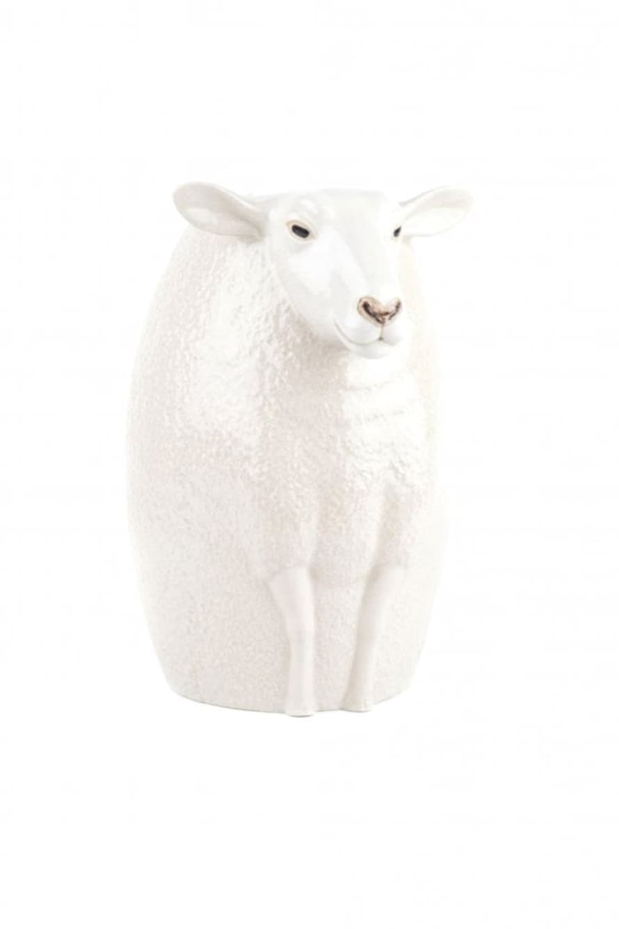 Quail Ceramics White Faced Suffolk Sheep Flower Vase