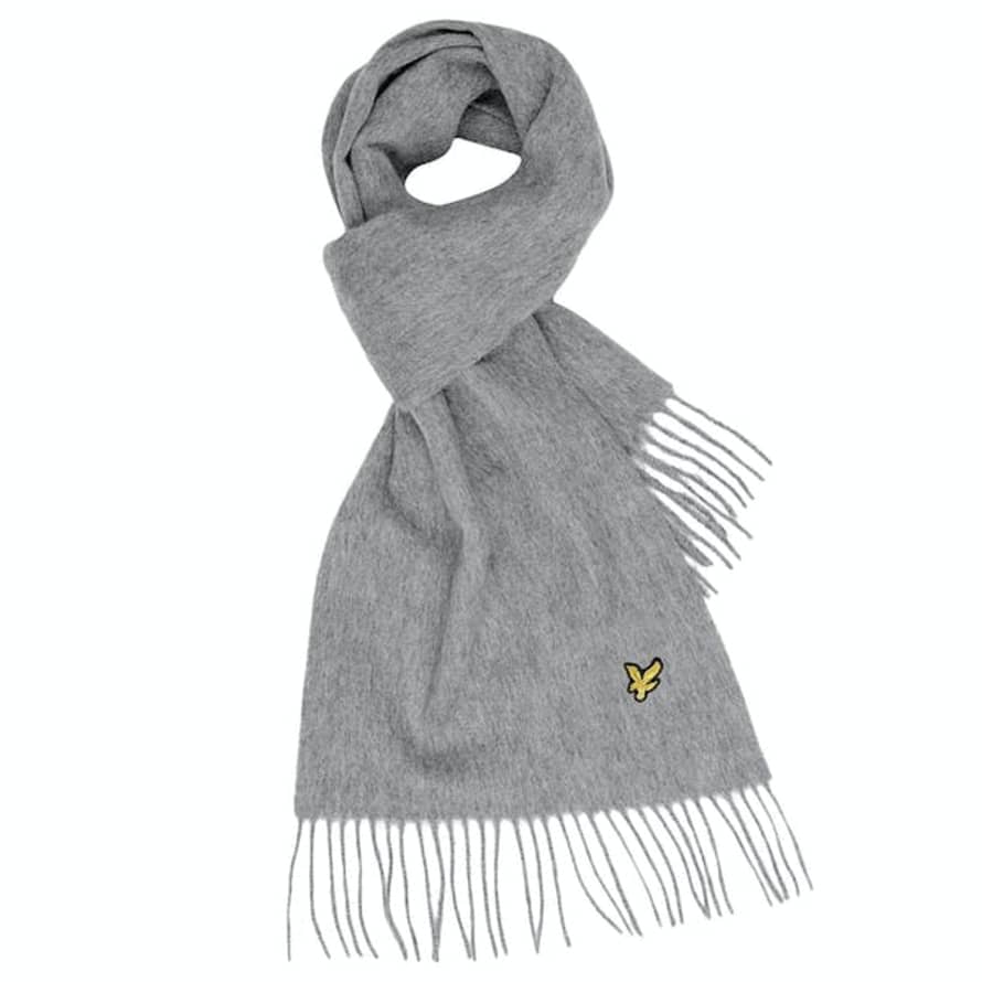 Lyle and Scott Lambswool Scarf Mid Grey Marl