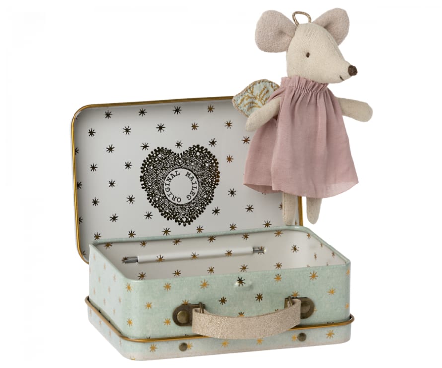 Maileg Angel Mouse In Suitcase - Maileg