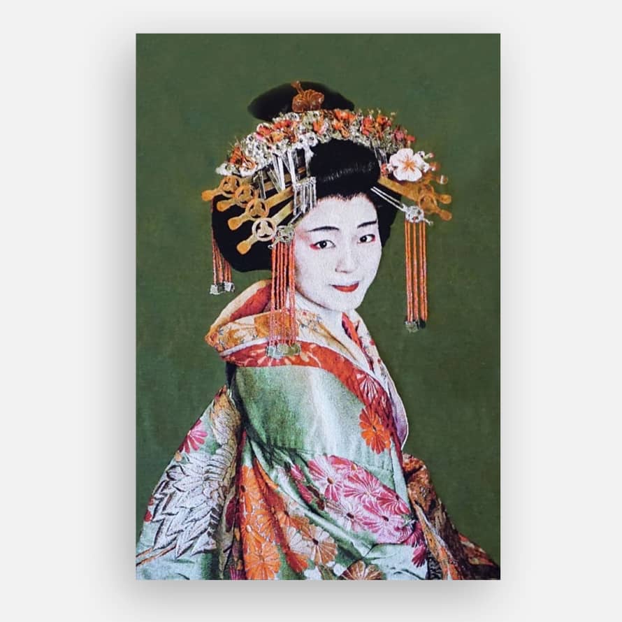 Thomas Albrecht Tapestry Wall Art Geisha – Green
