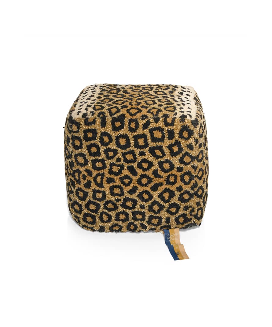 Doing Goods Leopard Pouf Small