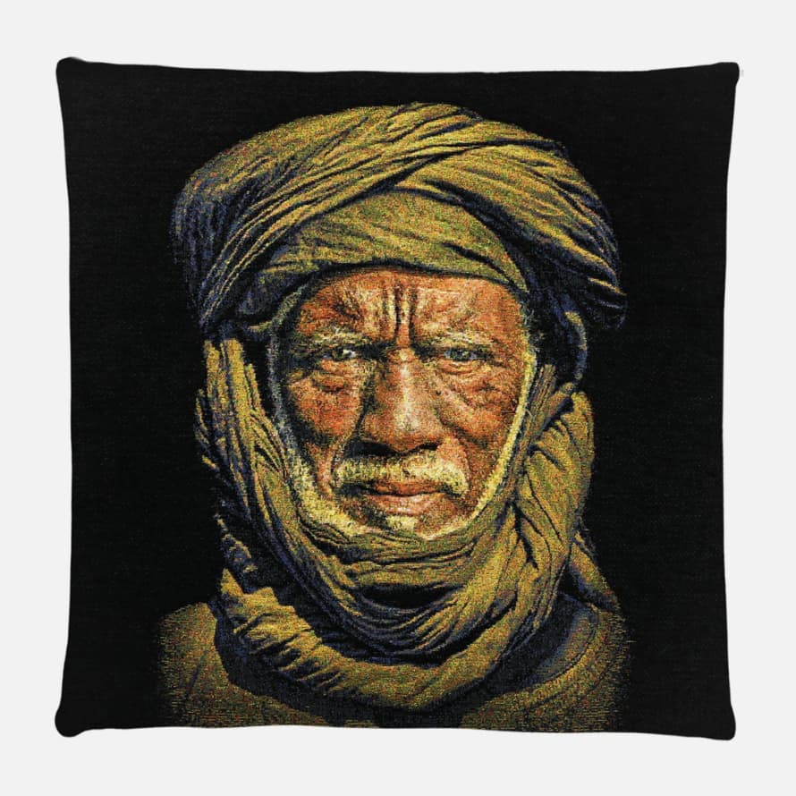 Thomas Albrecht Tapestry Art Cushion Tuareg Man – Black
