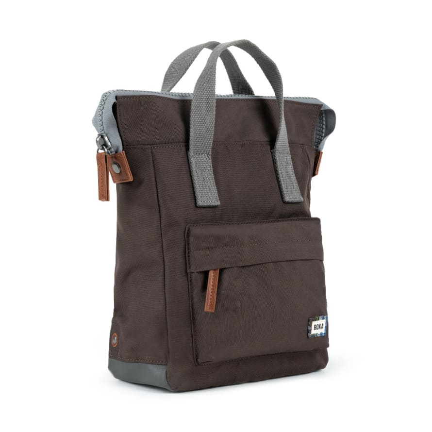 ROKA Back Pack Bantry B Small Flannel Sustainable Canvas Dark Chocolate