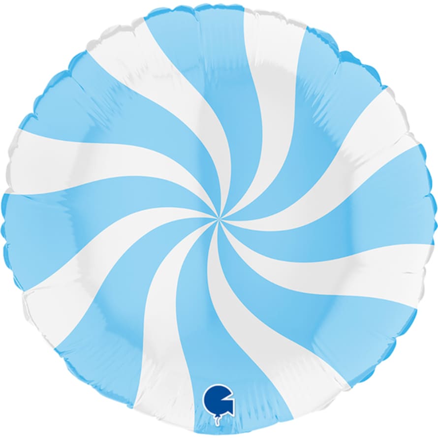 thepartyville Round Swirly White Matte Blue