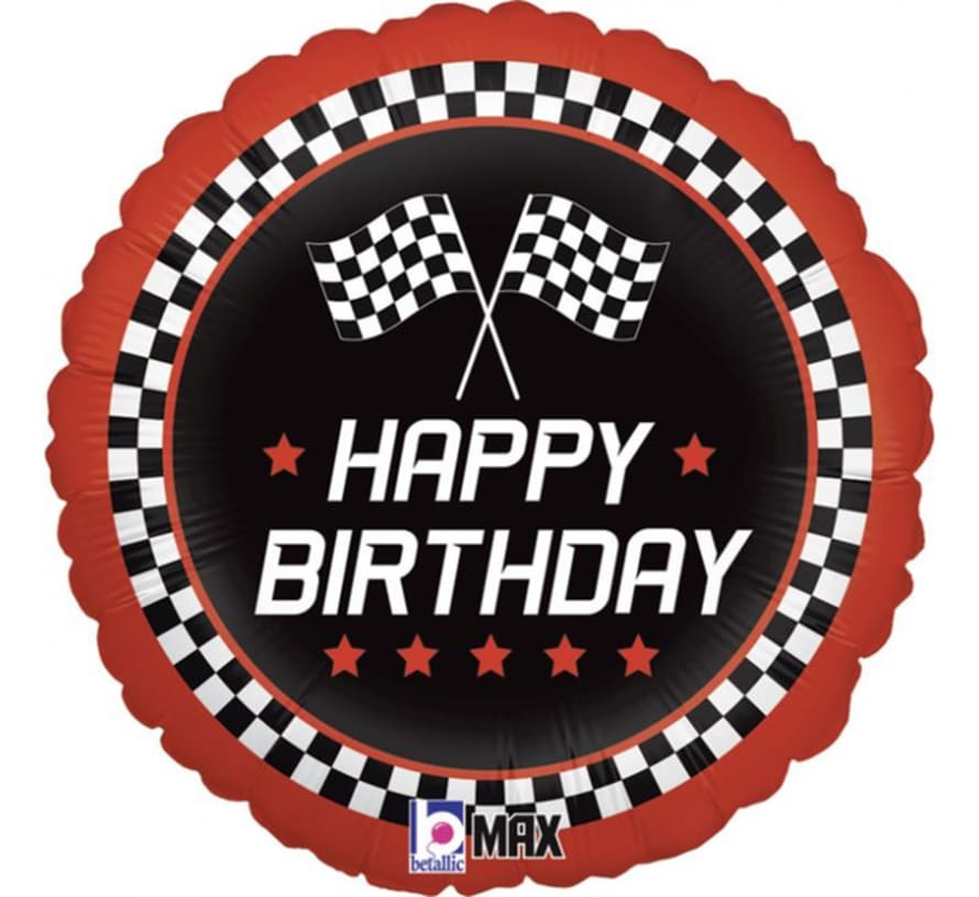 thepartyville 18in Checkered Flag Birthday Foil Balloon