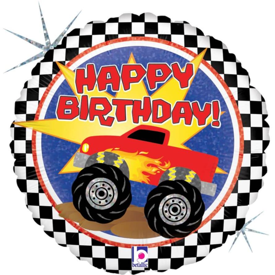 thepartyville Happy Birthday Monster Truck 45cm Foil Balloon