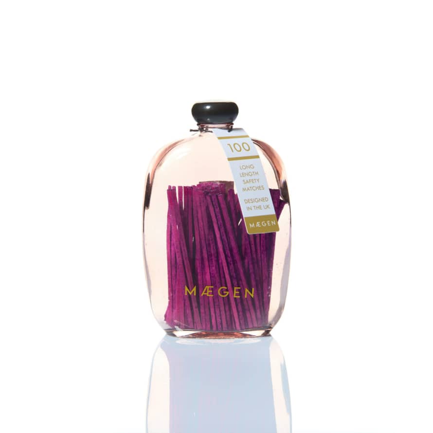 Maegan Bubble Jar With Matches - Diffused Pink