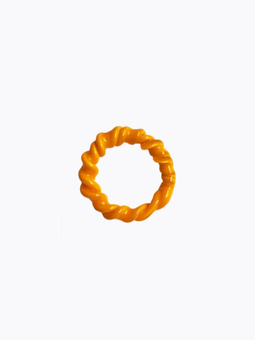Eyland Orange Twist Handblown Glass Ring