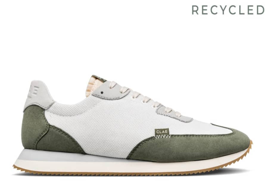 Clae Sneakers - Runyon Olive White Microchip