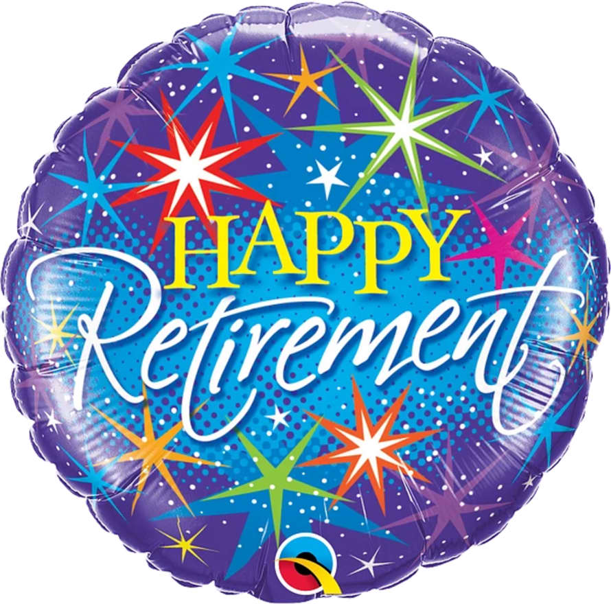 Qualatex Retirement Colorful Bursts Foil Balloon