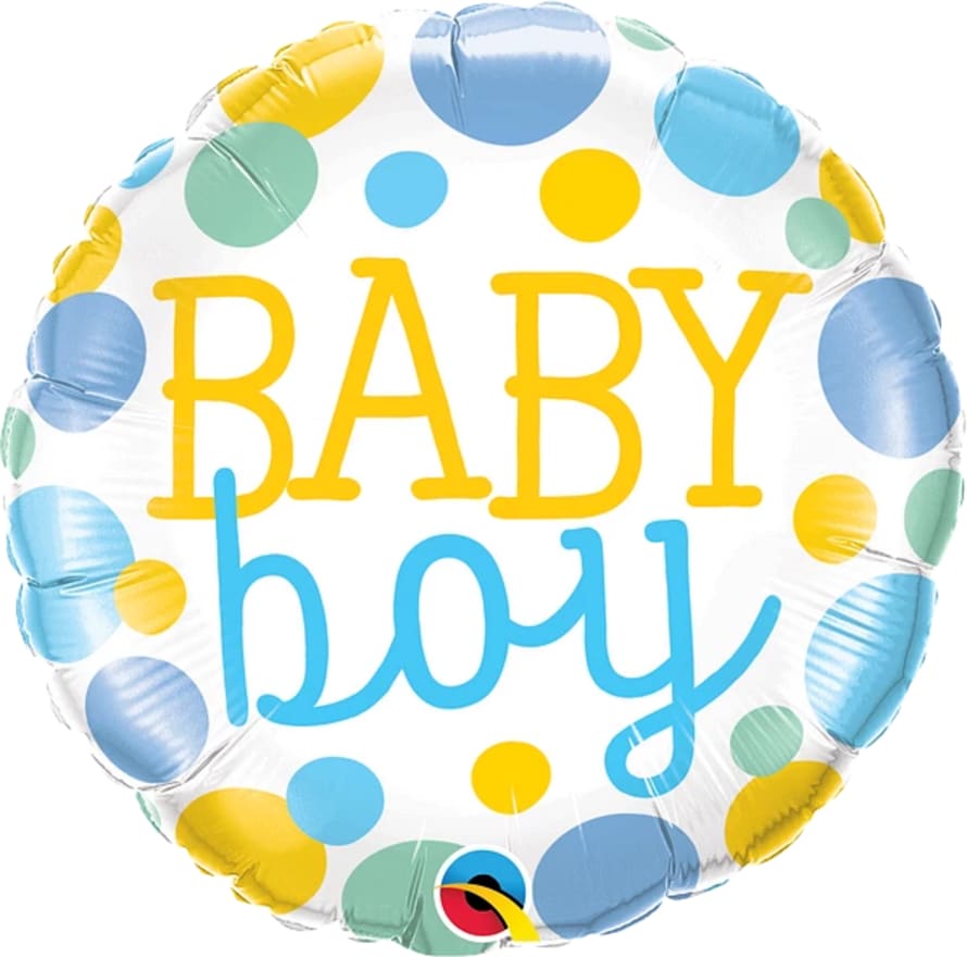 Qualatex Baby Boy Dots Foil Balloon