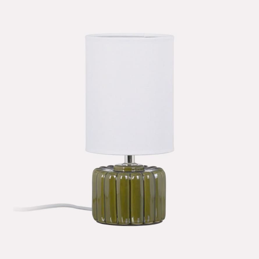 Ixia Table Lamp Charli Green Ceramic Base with White Linen Shade