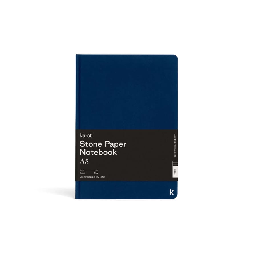Karst Hardcover Notebook A5 Navy - Blank Page Layout