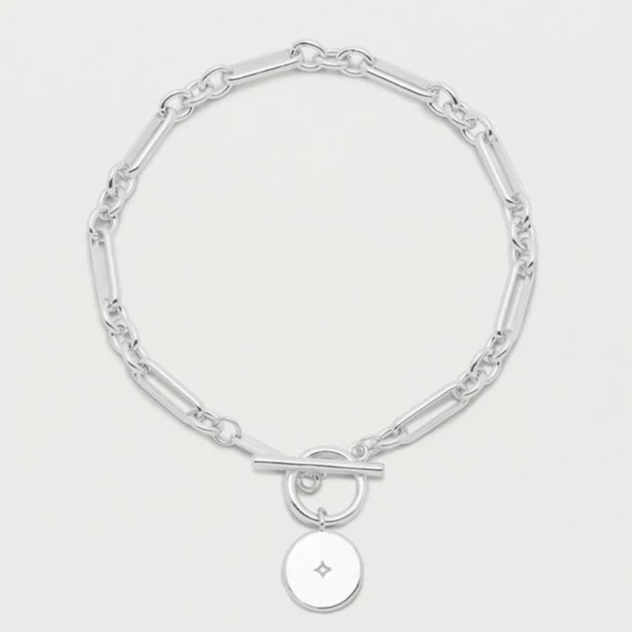 Estella Bartlett  T-bar Bracelet With Star Coin - Silver