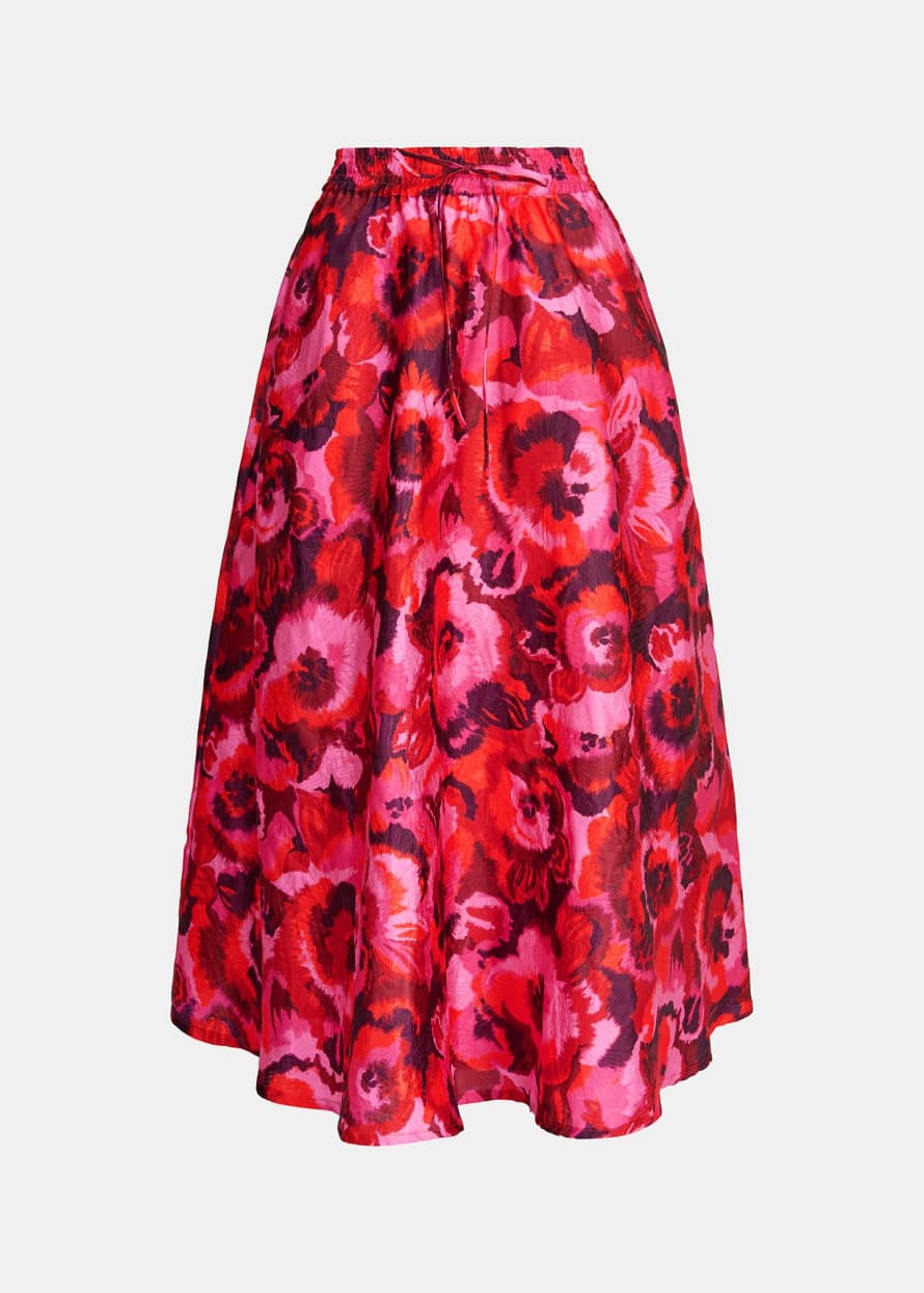 Essentiel Antwerp Red Cat Midi Printed Skirt