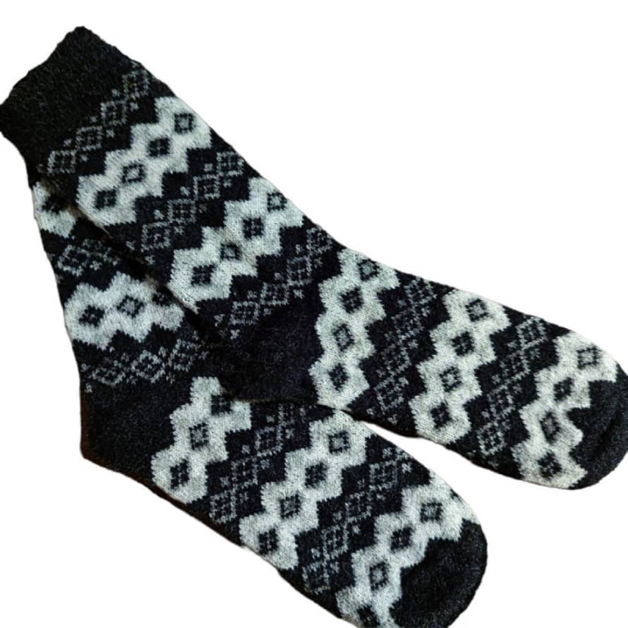 Joya Black Diamond Wool Socks