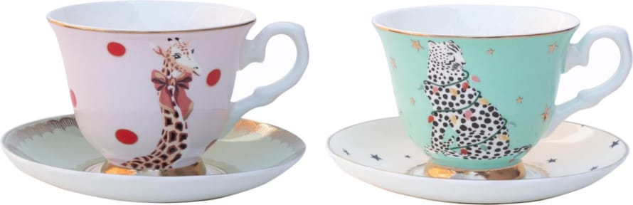 Yvonne Ellen 250ml Cup and Saucer - Gift Box - Set of 2